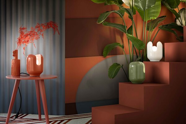 Ferroluce Designová stolní lampa BATUCADA, v. 20 cm, 1xE27 Barva: Oranžová