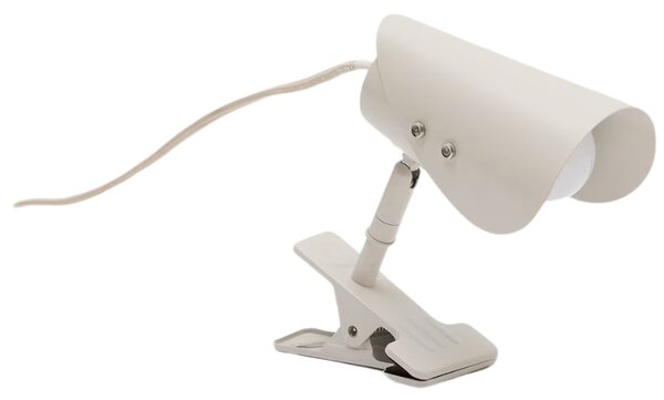 Malá šedá kovová stolní lampa s klipem Kave Home Jula