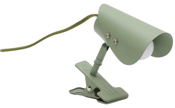 Malá zelená kovová stolní lampa s klipem Kave Home Jula