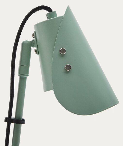 Zelená kovová stolní lampa s klipem Kave Home Jula