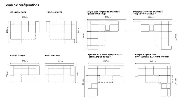 Gala Collezione Sedací souprava BELLUNO (modulová) Tvar: Levá, Rozměr: Tvar L 175x277 cm, Potah: Látka kategorie A
