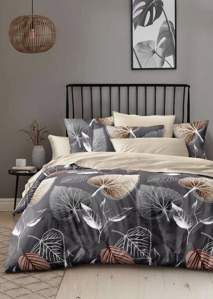 Bavlněné povlečení Skandinávské listy 140×200 + 70×90 cm | 2dílná sada