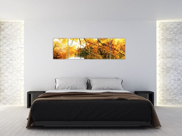 Obraz - Podzimní strom (170x50 cm)
