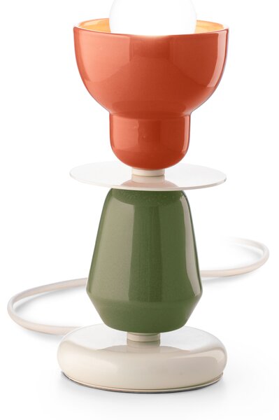 Ferroluce Stolní vintage lampa BERIMBAU, v. 24 cm, 1xE27 Barva stínidla: hnědá