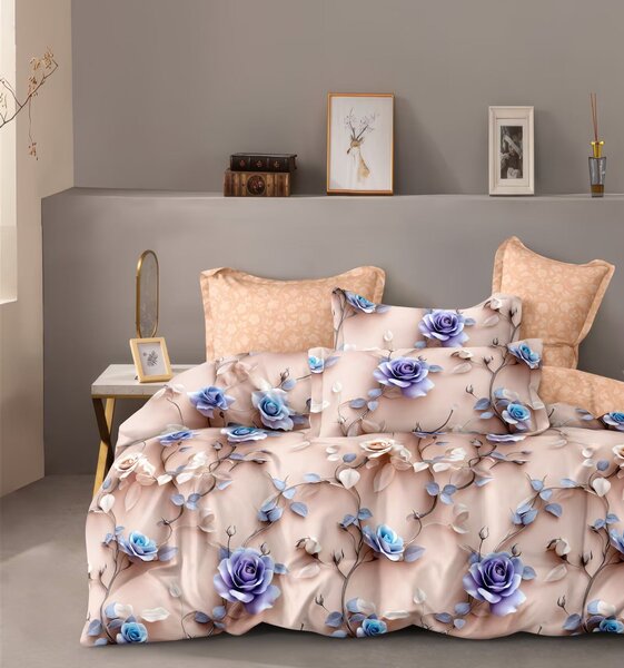 Bavlněné povlečení Růžové růže Elegance 140×200 + 70×90 cm | 2dílná sada
