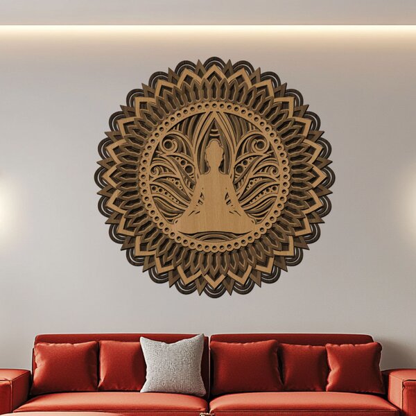 5 vrstvá mandala VNITŘNÍ KLID | Rozměry (cm): 60x60 | Zvolte barvu dekoru: Javor-ořech-javor-ořech-wenge