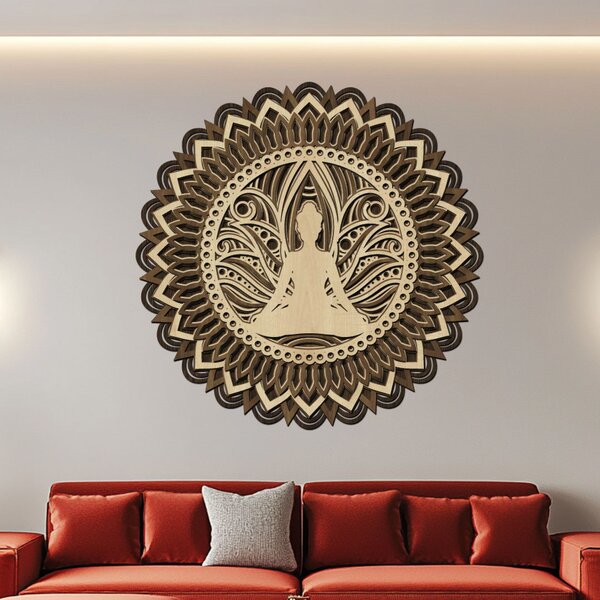 5 vrstvá mandala VNITŘNÍ KLID | Rozměry (cm): 60x60 | Zvolte barvu dekoru: Javor-ořech-javor-ořech-wenge