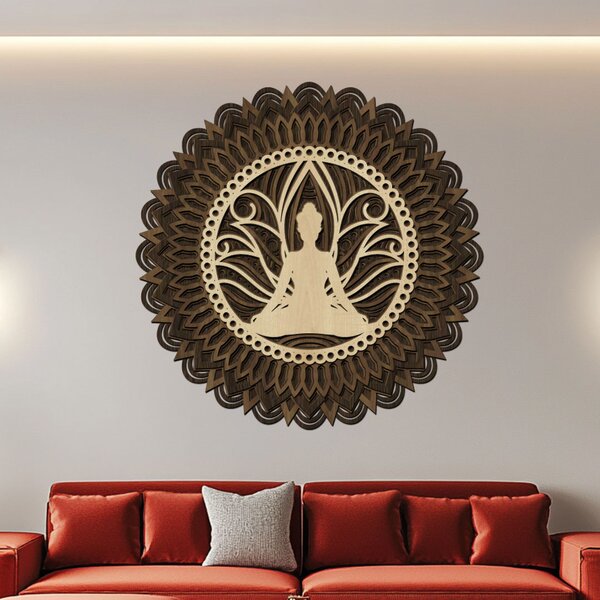 5 vrstvá mandala VNITŘNÍ KLID | Rozměry (cm): 60x60 | Zvolte barvu dekoru: Javor-ořech-javor-ořech-wenge