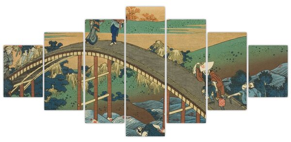 Obraz - Katsushika Hokusai, Ariwara no Narihirafrom the series One Hundred, Poems Explained by the Nurse (Hyakunin isshu uba ga etoki), reprodukce (210x100 cm)