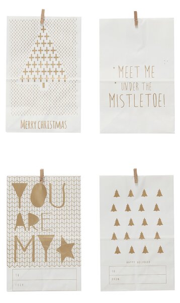 Hübsch Papírový sáček White - Mistletoe HB148