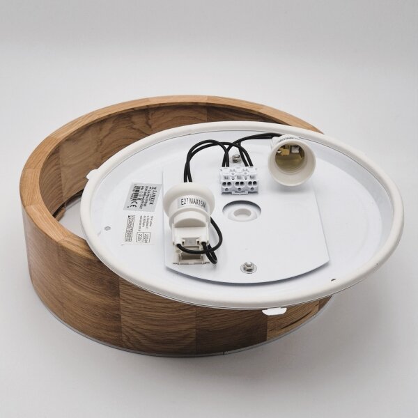 Stropní svítidlo OAK 2xE27/15W/230V IP54 dub pr. 27 cm