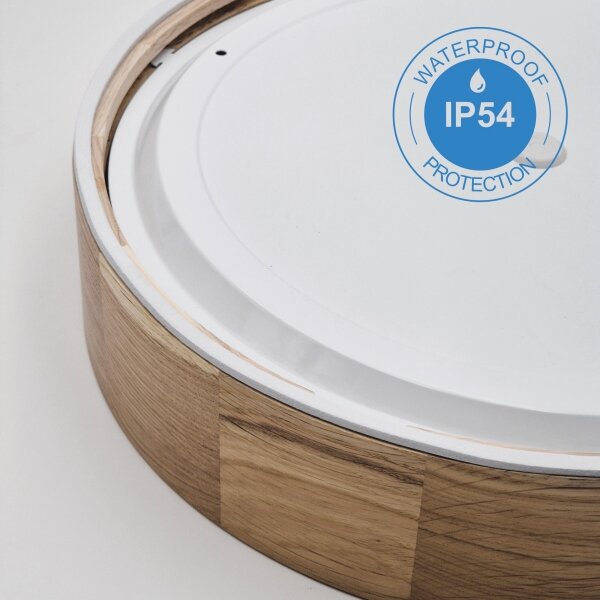 Koupelnové stropní svítidlo OAK 3xE27/15W/230V dub pr. 37 cm IP54