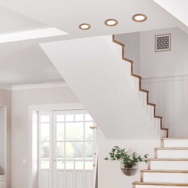 LED Podhledové svítidlo WOODY SPOT LED/12,5W/230V 4000K ořech pr. 16 cm