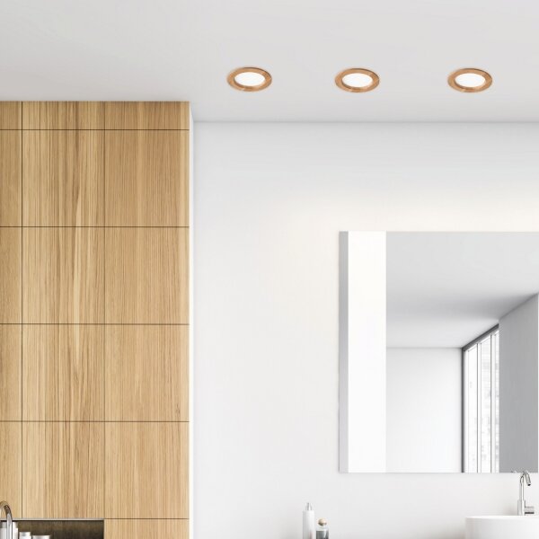 LED Podhledové svítidlo WOODY SPOT LED/12,5W/230V 4000K dub pr. 16 cm