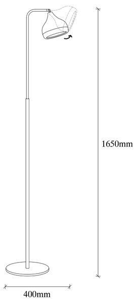 ASIR Stojací lampa YILDO - NT - 146 černá měď