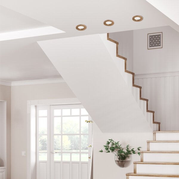 LED Podhledové svítidlo WOODY SPOT LED/5,5W/230V 4000K ořech pr. 10 cm