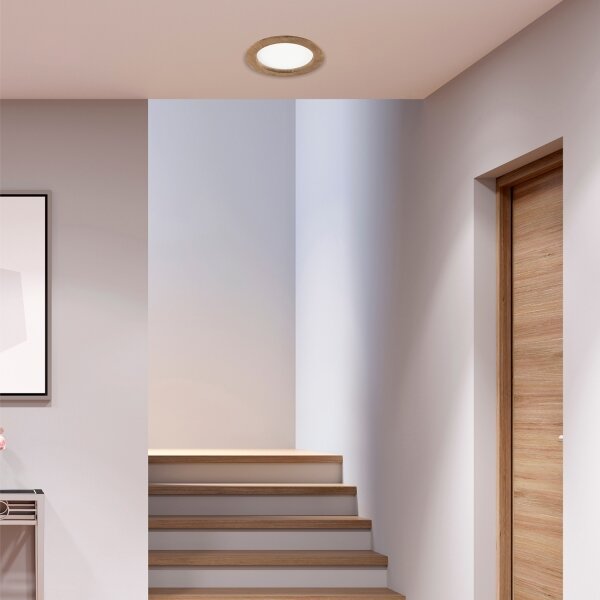 LED Podhledové svítidlo WOODY SPOT LED/16,5W/230V 4000K ořech pr. 18,5 cm