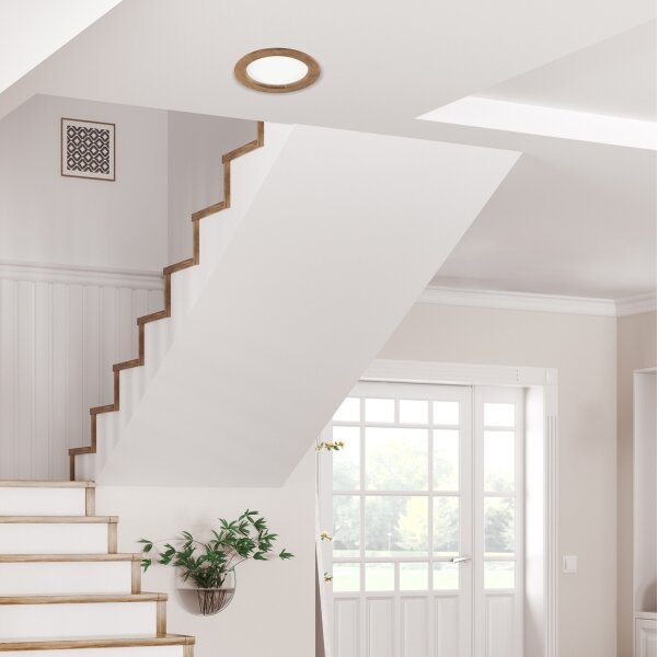 LED Podhledové svítidlo WOODY SPOT LED/16,5W/230V 4000K ořech pr. 18,5 cm
