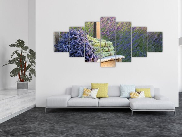 Obraz - Levandulové svazky (210x100 cm)
