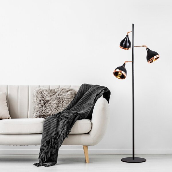ASIR Stojací lampa YILDO - 7021 černá měď