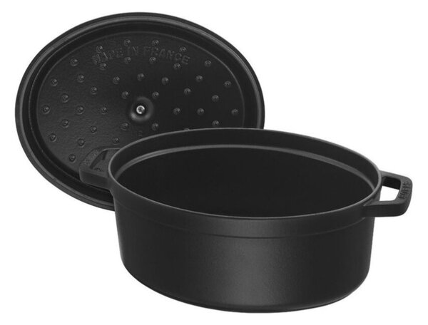 Oválný litinový hrnec Staub 31 cm, bazalka