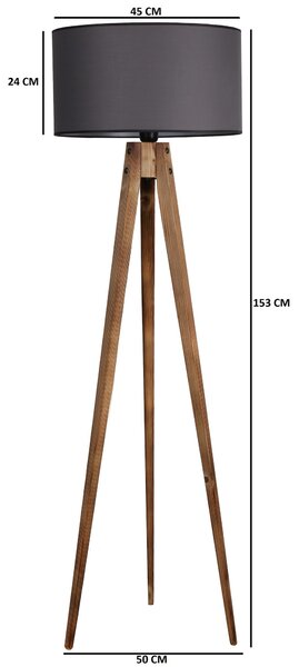 ASIR Stojací lampa TRIPOD hnědá šedá