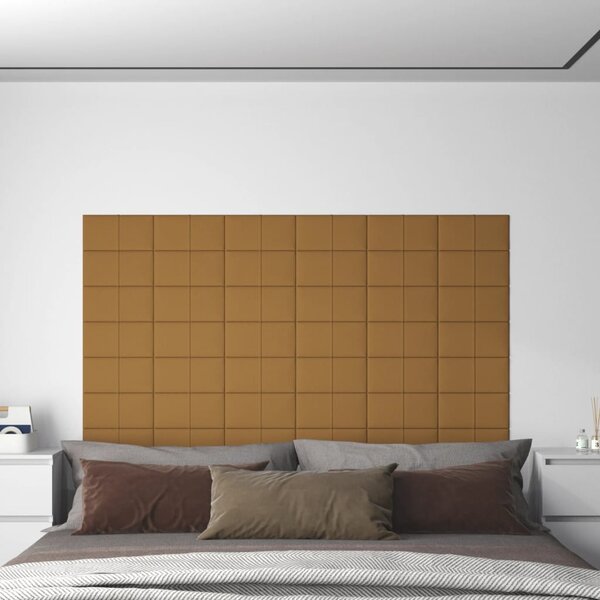 Nástěnné panely 12 ks hnědé 30 x 15 cm samet 0,54 m²
