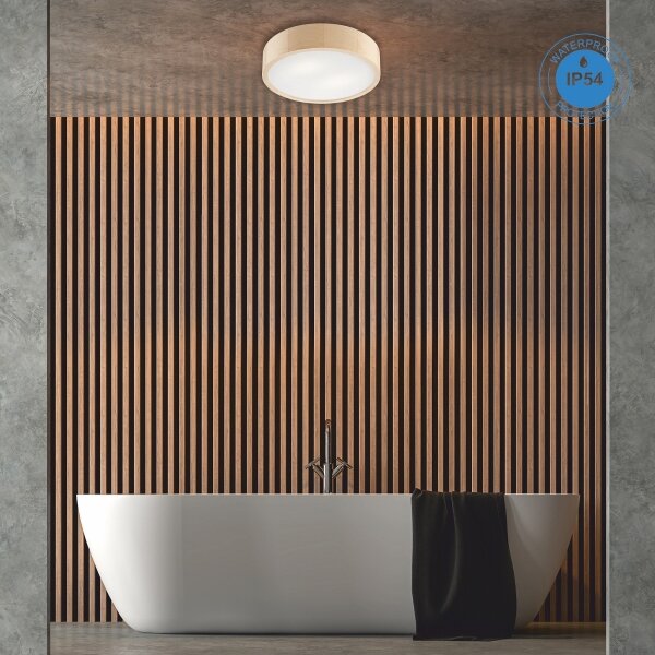 Koupelnové stropní svítidlo NATURAL 3xE27/15W/230V IP54 borovice pr. 37 cm