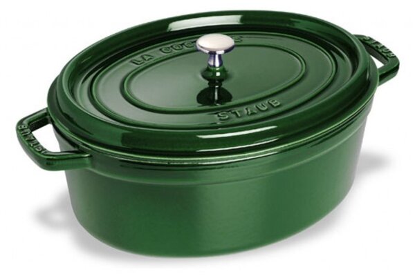 Oválný litinový hrnec Staub 31 cm, bazalka