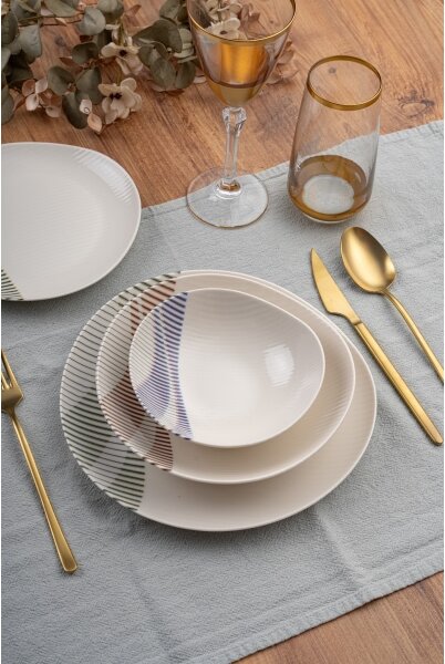 Jídelní sada 24 ks pestrobarevná/porcelán