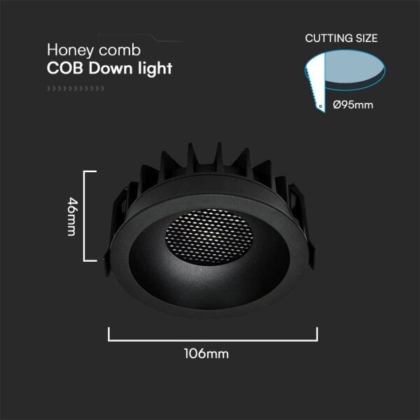 LED Podhledové svítidlo LED/18W/230V 3000/4000/6400K pr. 10,6 cm černá