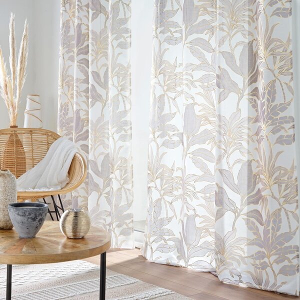 Záclona v béžové a zlaté barvě 135x240 cm Vayana – douceur d'intérieur