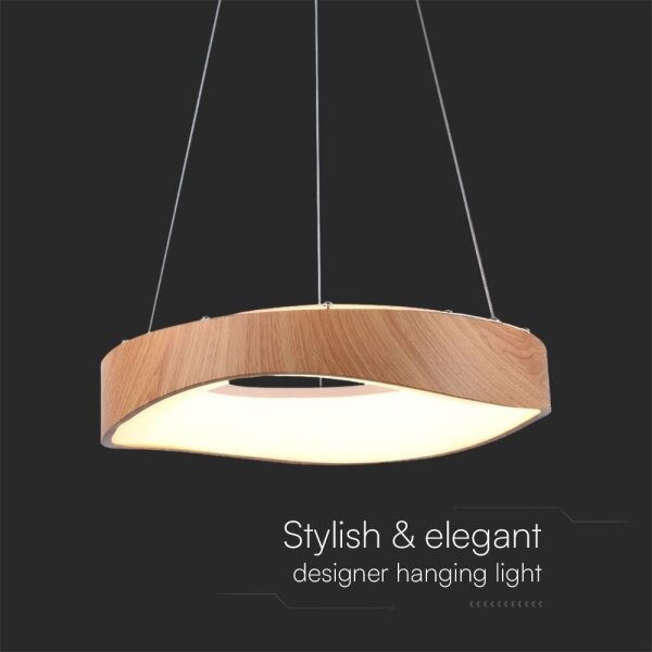 LED Lustr na lanku LED/18W/230V 3000K pr. 40 cm hnědá