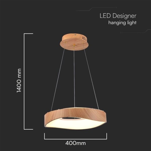LED Lustr na lanku LED/18W/230V 3000K pr. 40 cm hnědá