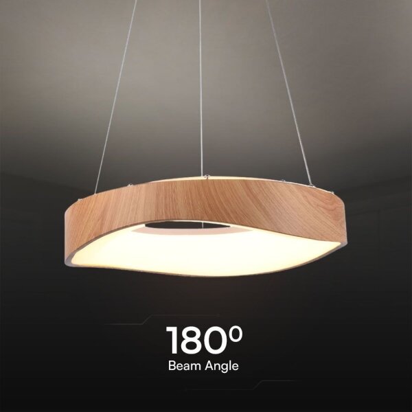 LED Lustr na lanku LED/18W/230V 3000K pr. 40 cm hnědá