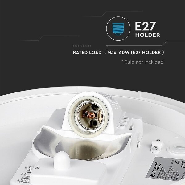 Koupelnové stropní svítidlo se senzorem 1xE27/60W/230V IP44 pr. 29,6 cm