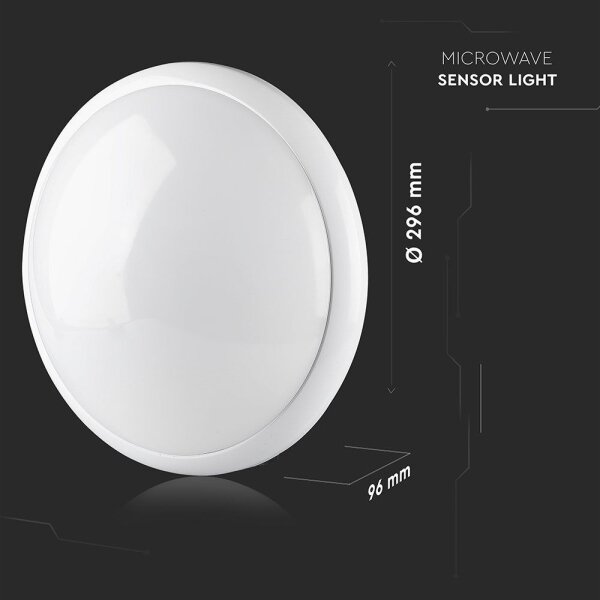 Koupelnové stropní svítidlo se senzorem 1xE27/60W/230V IP44 pr. 29,6 cm