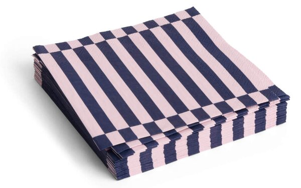 HAY Ubrousky Pattern Dinner 20ks, light pink and dark blue pillar stripe