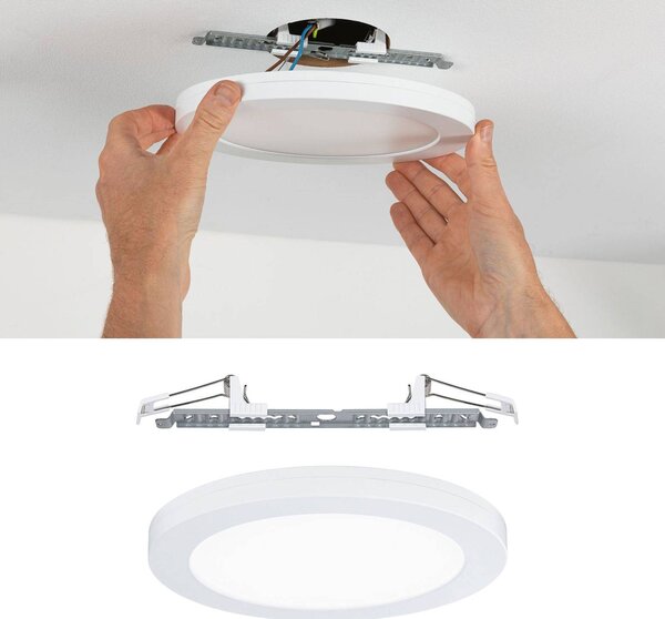 Paulmann Cover it LED vestavný panel 4 000K 22,5cm, Bílá / opál, Obývací pokoj / jídelna, Plast, Zapuštěné kulaté