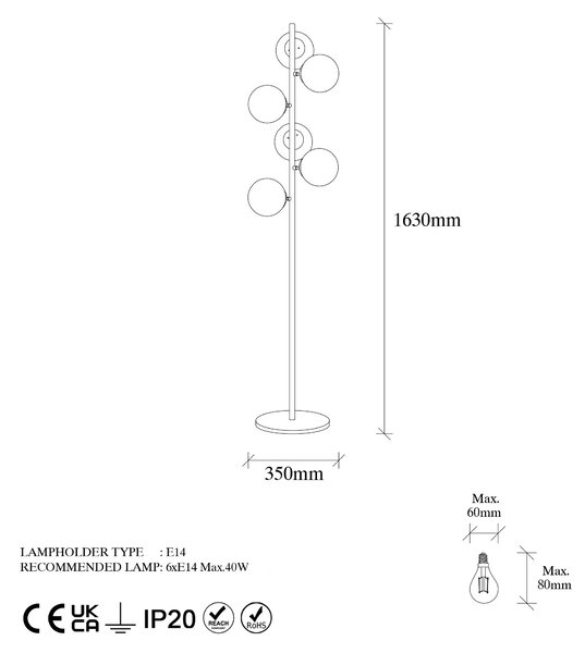 ASIR Stojací lampa FAZLI - 10510
