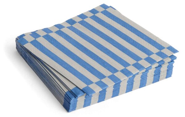 HAY Ubrousky Pattern Lunch 20ks, grey and blue pillar stripe