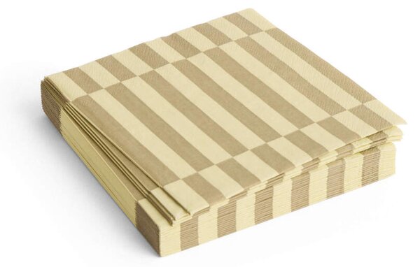 HAY Ubrousky Pattern Lunch 20ks, cream and sand pillar stripe