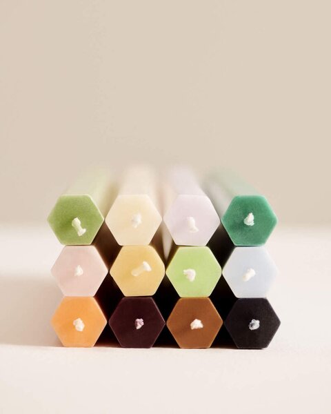 HAY Svíčky Hexagon Candle set 4ks, fresh