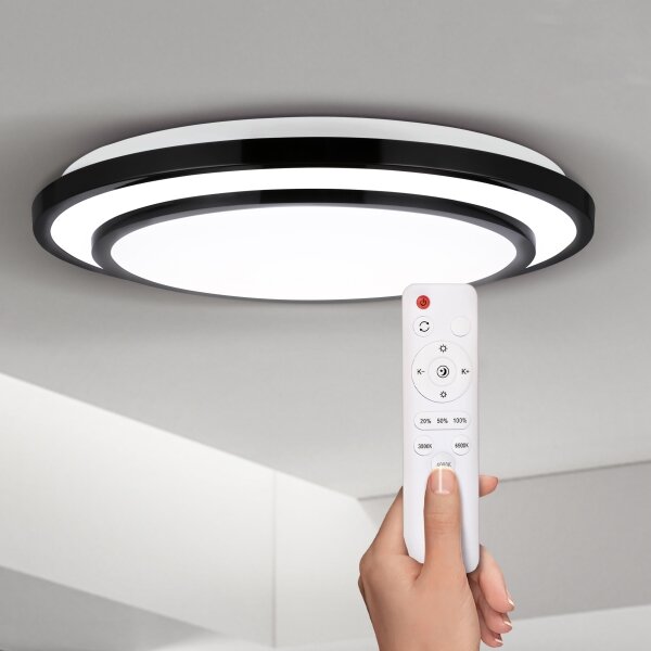 Brilagi-LED Stmívatelné svítidlo LUCIANO LED/48W/230V 3000-6500K pr. 39 cm čern+DO
