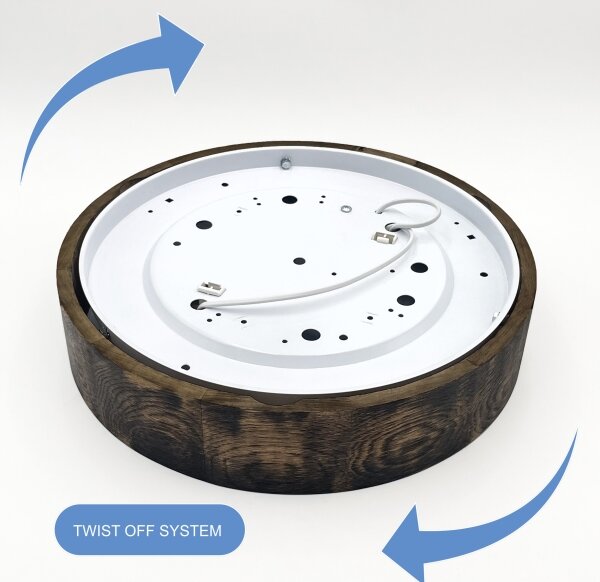 Stropní svítidlo OAK SMOKY 2xE27/15W/230V pr. 37,5 cm dub/tmavě hnědá