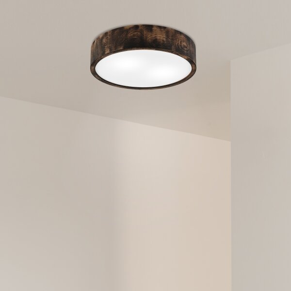 Stropní svítidlo OAK SMOKY 2xE27/15W/230V pr. 37,5 cm dub/tmavě hnědá