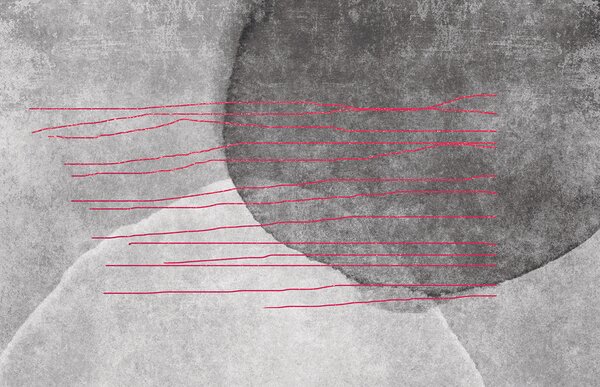 Fototapeta Černobílý obraz s červenými liniemi, Designové fototapety na zeď, Populární fototapety, u78579v2 - Tapeko.co.cz