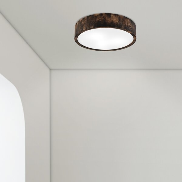Koupelnové stropní svítidlo OAK SMOKY 3xE27/15W/230V IP54 pr. 37,5 cm dub/hnědá