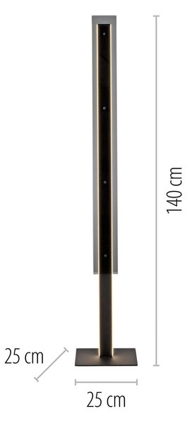 Schöner Wohnen LED stojací lampa Lena, železo, černá, stmívač, stmívatelný, Černá, Obývací pokoj / jídelna, kov, Moderní