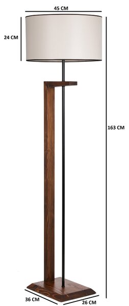 ASIR Stojací lampa MENEKSE ořech krémová